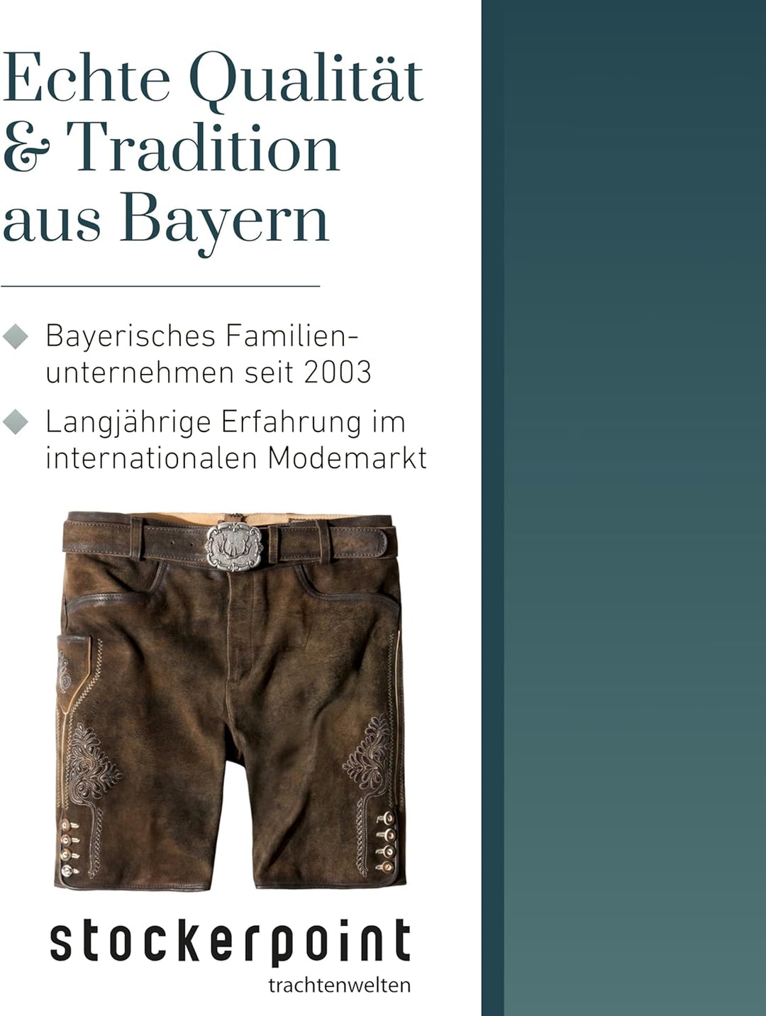 Stockerpoint Herren Lederhose Corbi4 I Grösse 44-64 I Bequeme Trachtenhose in edler Hirschoptik inkl