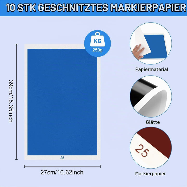 Uadme 10 Stück lasergeschnitztes farbiges Papier Keramiksteinmaterial Farbpapier zum Lasergravieren