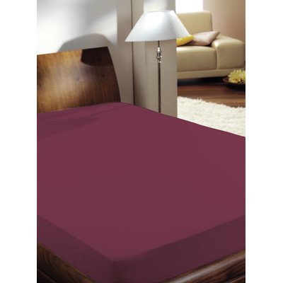 Primera Spannbettlaken Mako Satin 100% Baumwolle Bordeaux 140-160 x 200 cm, Bordeaux 140-160 x 200 c