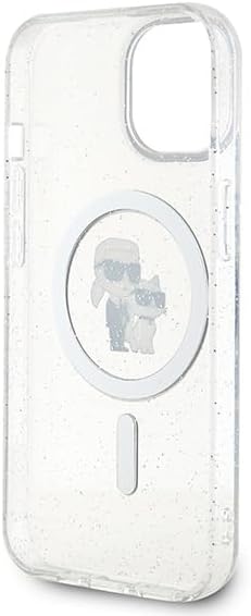 Karl Lagerfeld KLHMP15SHGKCNOT Hülle für iPhone 15 6.1" transparent hardcase Karl&Choupette Glitter