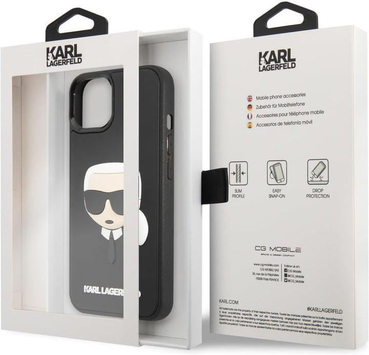 KARL LAGERFELD KLHCP14MKH3DBK hülle für iPhone 14 Plus 6,7" schwarz/Black hardcase 3D Rubber Karl`s