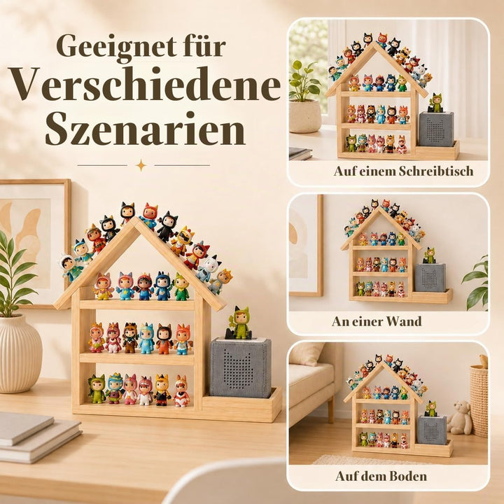 Regal für Tonie, Grosse Magnetische Holz Schweberegale für Toniebox 1 &amp; 2, Holz Wand Regal für 70-85