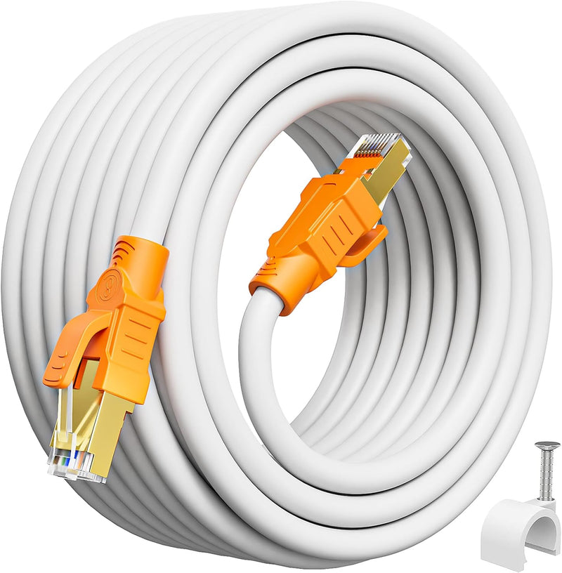 MEIPEK Lan Kabel 20 Meter Cat 8, Netzwerkkabel 20m 40Gbps 2000Mhz Wlan Kabel High Speed Ethernet Kab