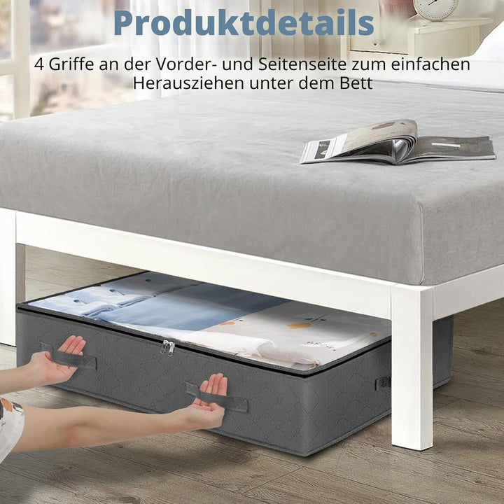 Withosent 5 Stück Unterbettkommode 65L, Unterbett Aufbewahrungsbox Vliesstoff Faltbare Aufbewahrungs
