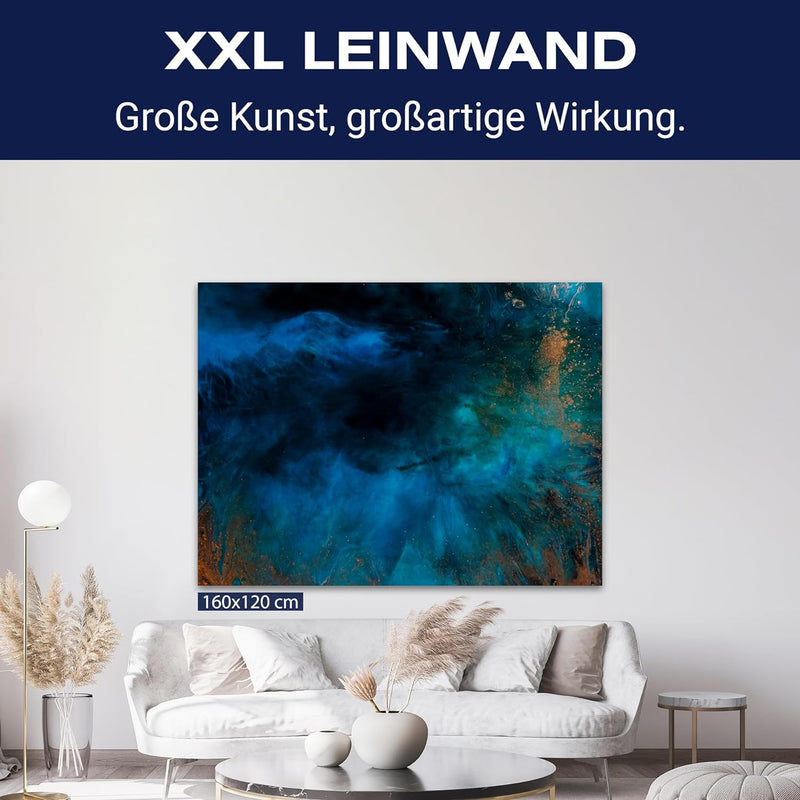 wandmotiv24 Leinwand-Bilder Natur-Steine, Grösse 40x30cm, Querformat, dunkelblauer Marmor, Naturstei