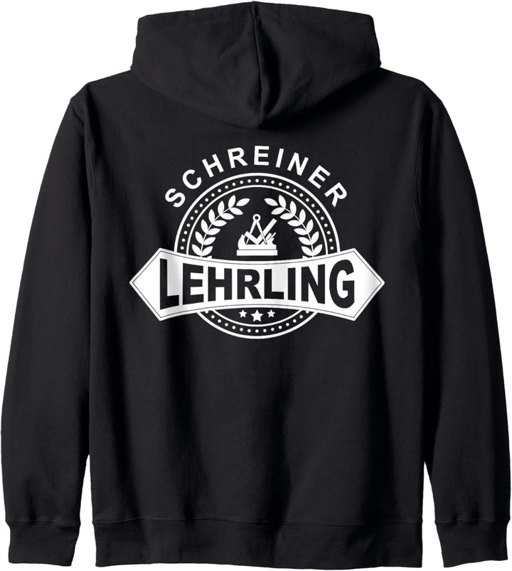 Schreiner-Lehrling mit historischem Zunftwappen Kapuzenjacke