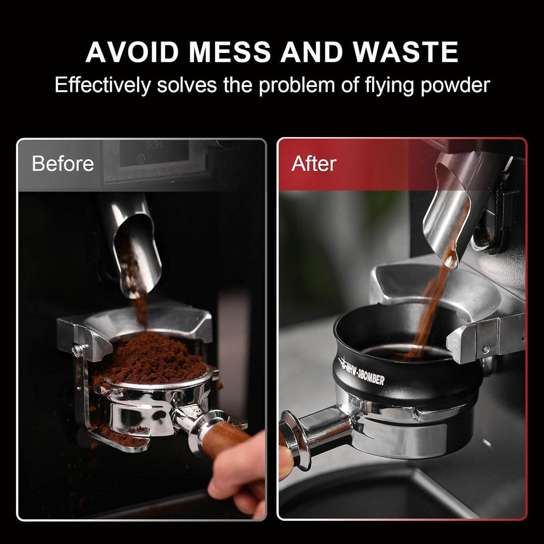 MHW-3BOMBER 58mm Espresso Dosiertrichter Magnetischer Kaffeedosierring Siebträger Trichter Barista T