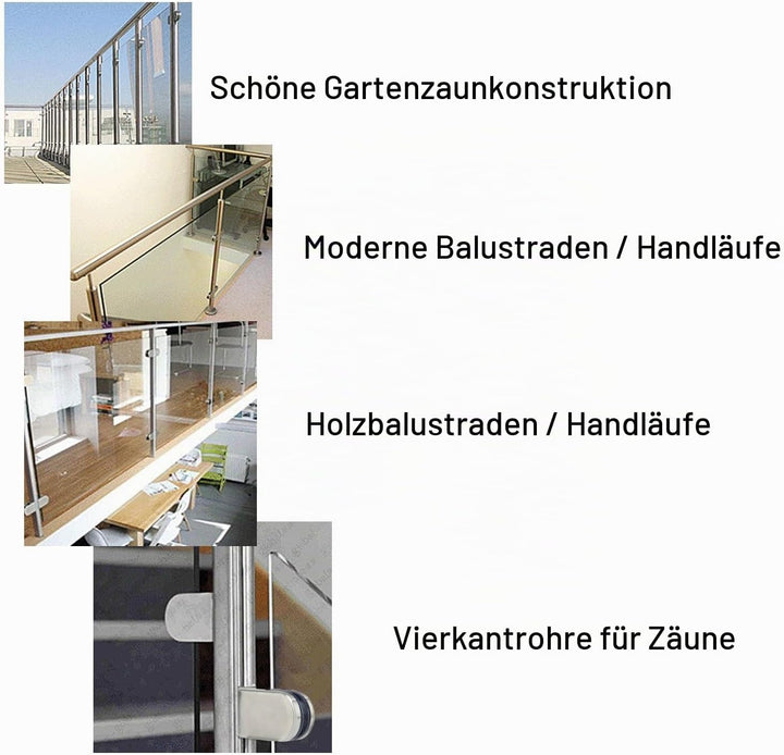 (Verbesserte Version) 8 x Edelstahl Stainless Steel 304 Klemmhalter Glasklemme Glasklemmhalter Glash