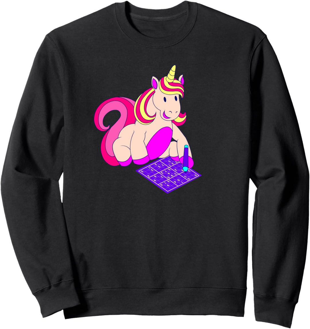 Einhorn spielt Sudoku Sweatshirt