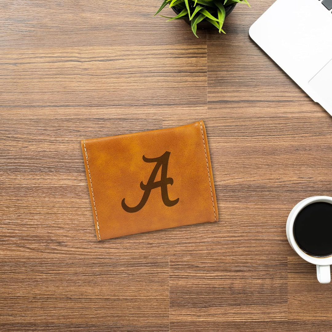 NCAA Rico Industries Laser Engraved Trifold Laser Engraved Tri-Fold Wallet - Men's Accessory Alabama