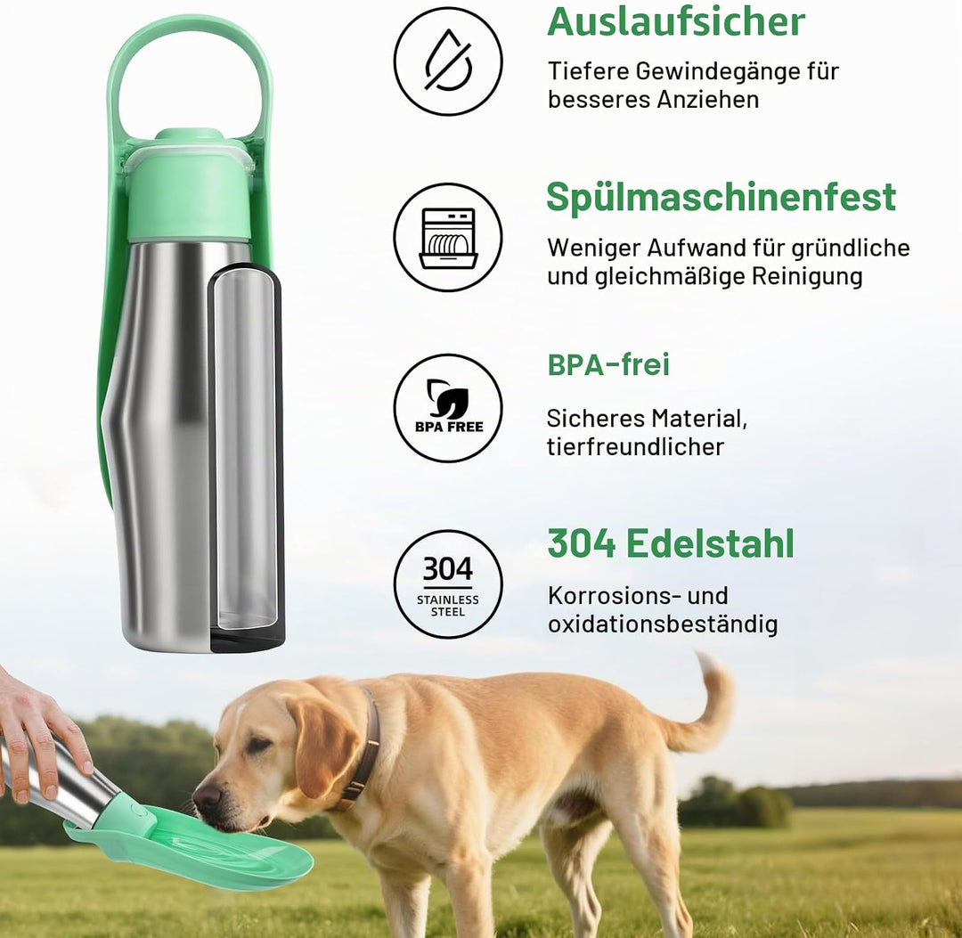 Hundetrinkflasche für Unterwegs - 750ml Trinkflasche Hunde für Unterwegs, Wasserflasche Hund- Auslau