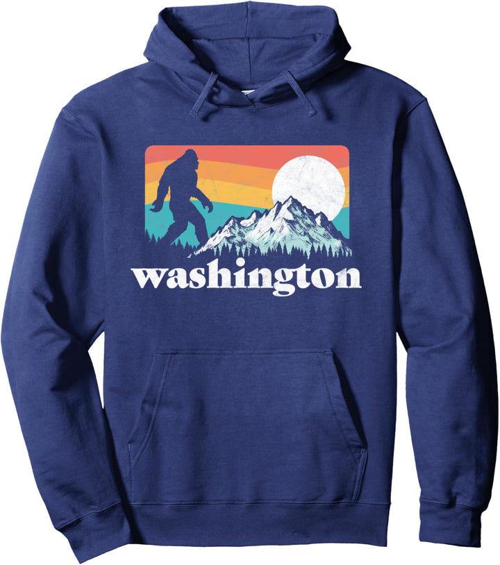 State of Washington Pacific Northwest Bigfoot Mountain Pullover Hoodie