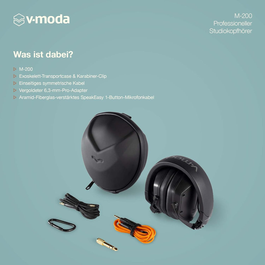 V-MODA M-200 Professioneller Studio Monitor-Kopfhörer, Matte Schwarz M-200 Matte Schwarz, M-200 Matt