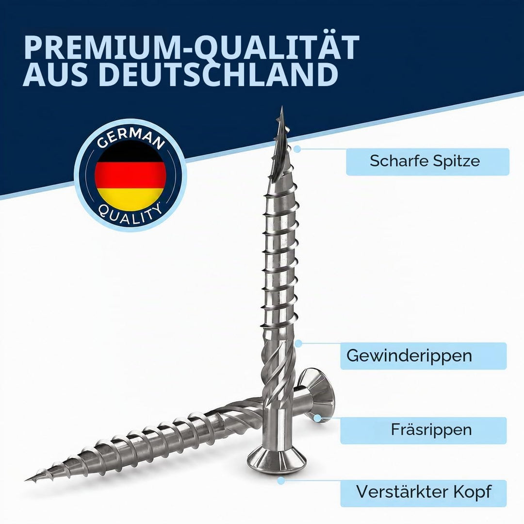 Terrassenschrauben 5x40 Edelstahl A2 Linsenkopfschrauben Torx Schrauben 5mm stark 200 Stück Holzschr