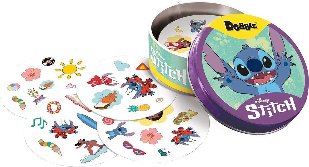 Asmodee - DOBBLE: Stitch – Gesellschaftsspiele – Kartenspiel, Schnelligkeit und Beobachtung – Spiel