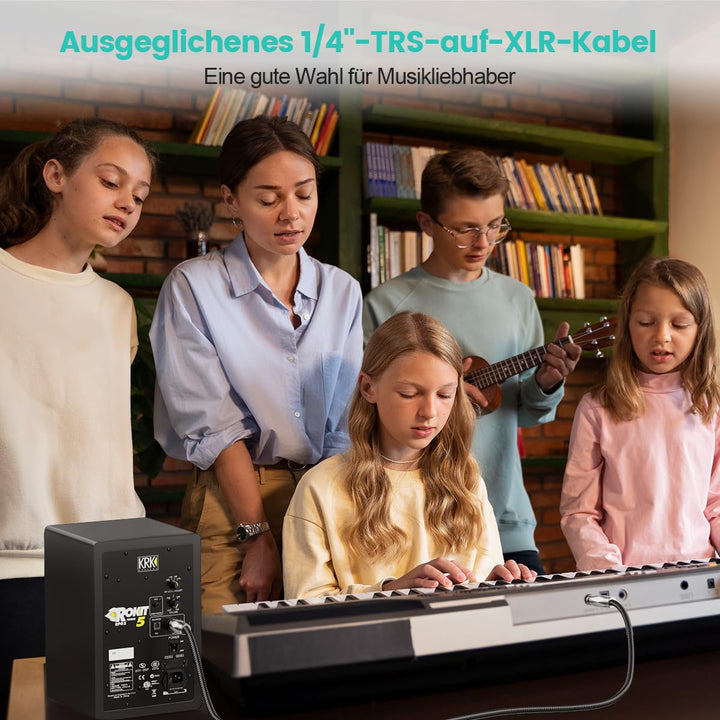 EMK 1/4" auf XLR Kabel,6,35 mm TRS zu XLR,Symmetrisches XLR-auf-1/4-Kabel für Mikrofone,Mischpulte,V