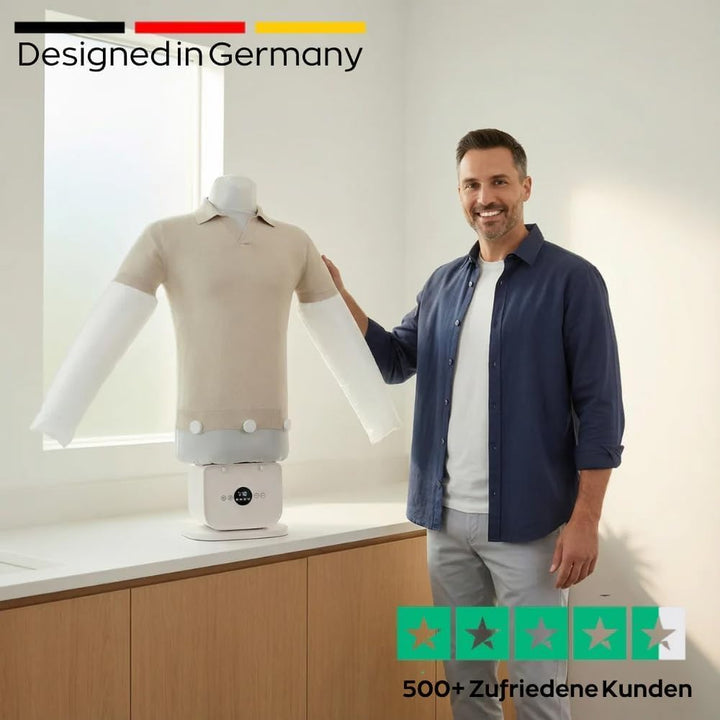 Automatischer Heissluft-Trockner & Bügelautomat – Faltenfrei für Hemden und Hosen – Schonend für all