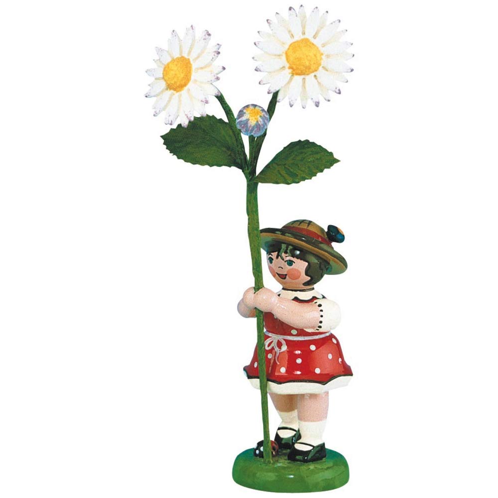 Hubrig-Volkskunst Blumenmädchen mit Gänseblümchen * Höhe 11cm