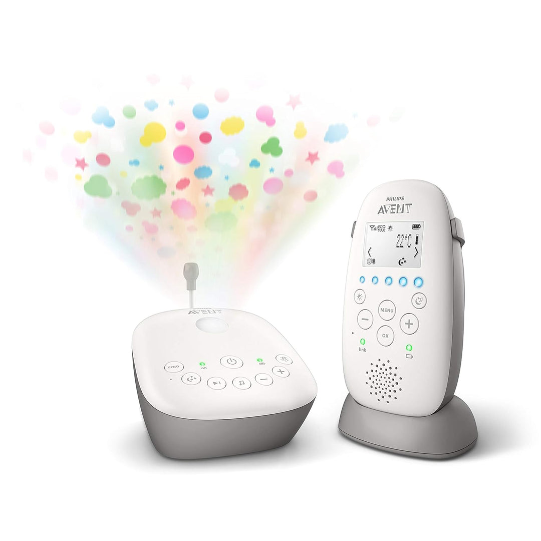 Philips Avent Audio Babyphone SCD733/26 - DECT-Technologie, Eco-Mode, Sternenhimmel, Gegensprechfunk