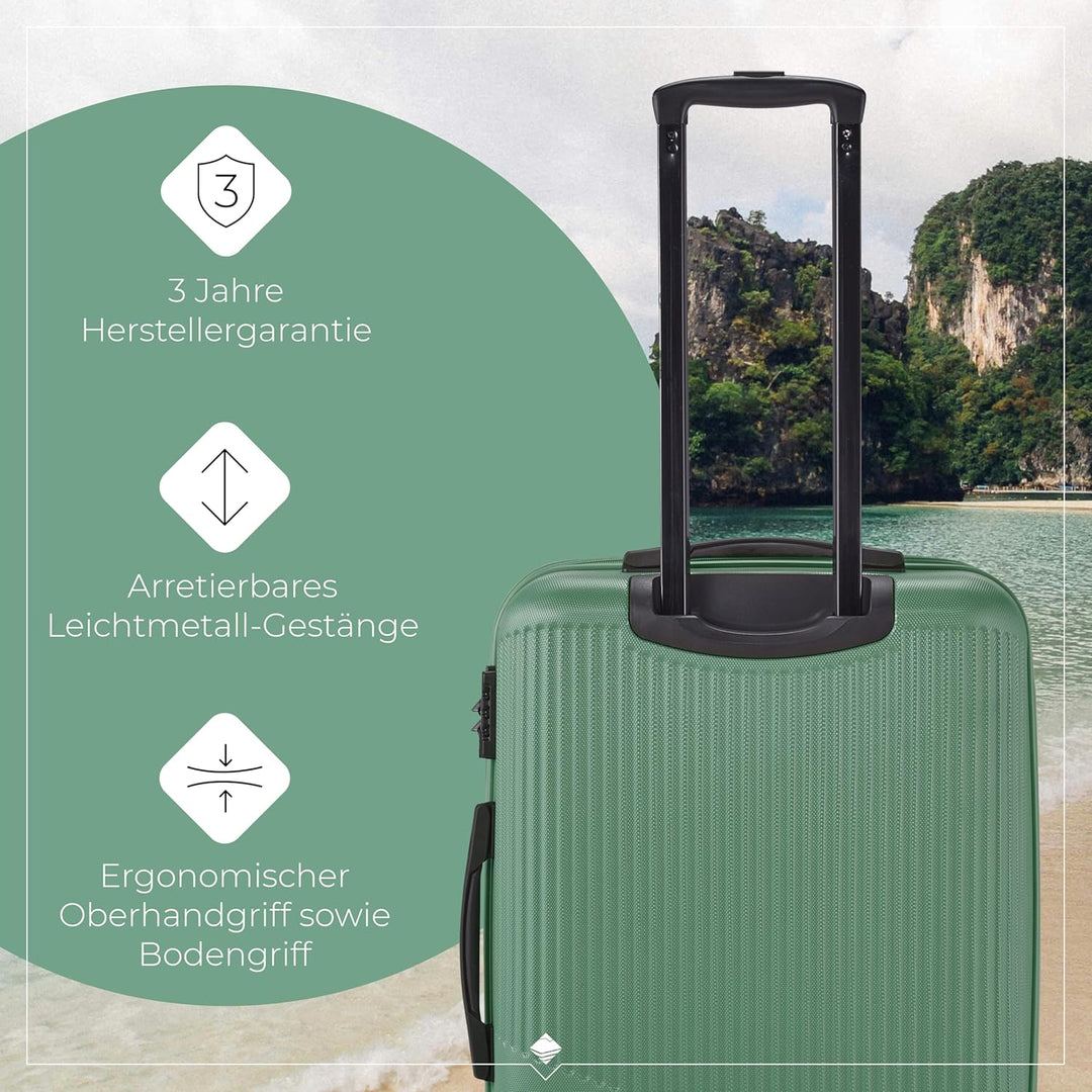 Travelite 4-Rad Hartschalenkoffer mittelgross 65 Liter, Gepäck Serie Bali: ABS Hartschalen Trolley m