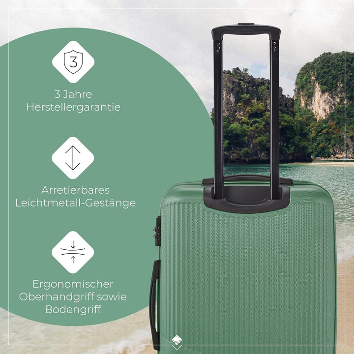 Travelite 4-Rad Hartschalenkoffer mittelgross 65 Liter, Gepäck Serie Bali: ABS Hartschalen Trolley m