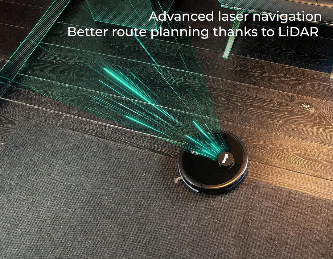 Venga! Roboter-Staubsauger, Bodenreiniger, Lasernavigation, mit App, Schwarz, VG RVC 3002 BK Schwarz