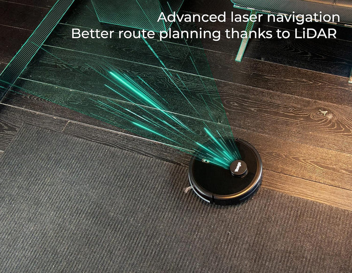 Venga! Roboter-Staubsauger, Bodenreiniger, Lasernavigation, mit App, Schwarz, VG RVC 3002 BK Schwarz