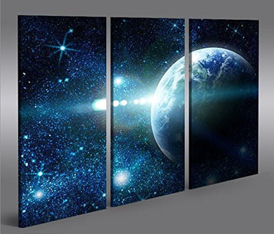 islandburner Bild Bilder auf Leinwand Sterne Weltall Space 3p XXL Poster Leinwandbild Wandbild Dekoa