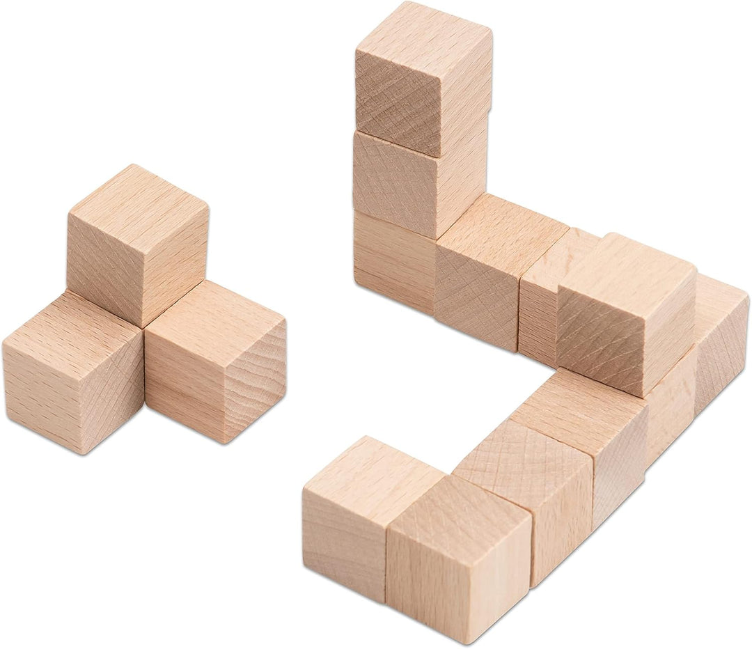 Betzold - Soma-Würfel, 150 Holz-Würfel, naturbelassen - Bausteine Holzklötze Mehrfarbig, Mehrfarbig