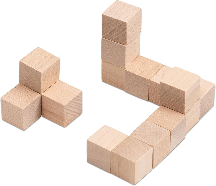 Betzold - Soma-Würfel, 150 Holz-Würfel, naturbelassen - Bausteine Holzklötze Mehrfarbig, Mehrfarbig