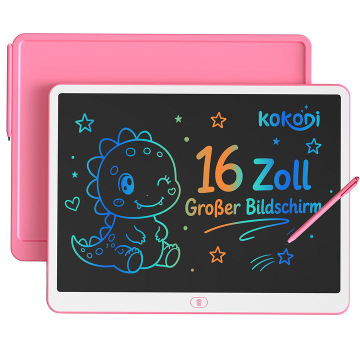 KOKODI Lcd Schreibtafel Kinder für Spielzeug ab 3 jahre, 16 Zoll Heller Bunten Maltafel Zaubertafel