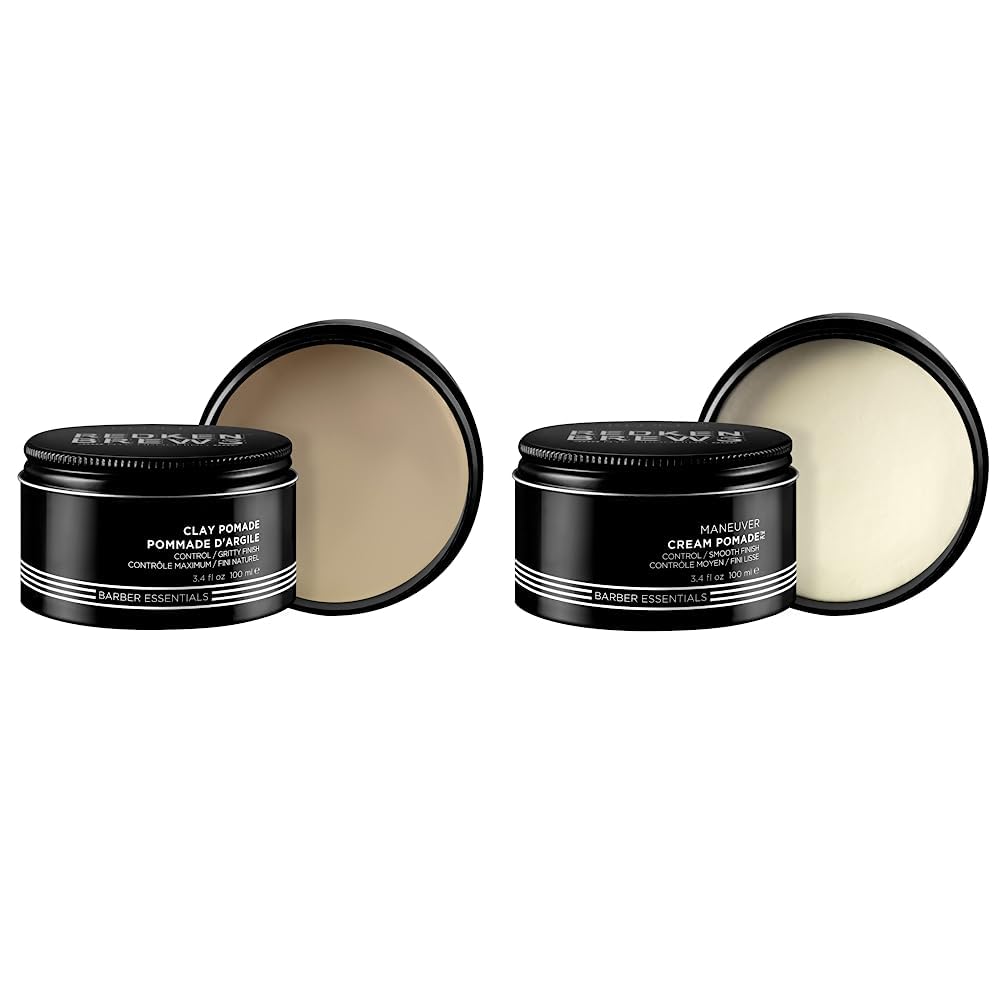 Redken Brews Clay Pomade, Stylingcreme für feines Haar & Brews Maneuver Cream Pomade, Stylingcreme f