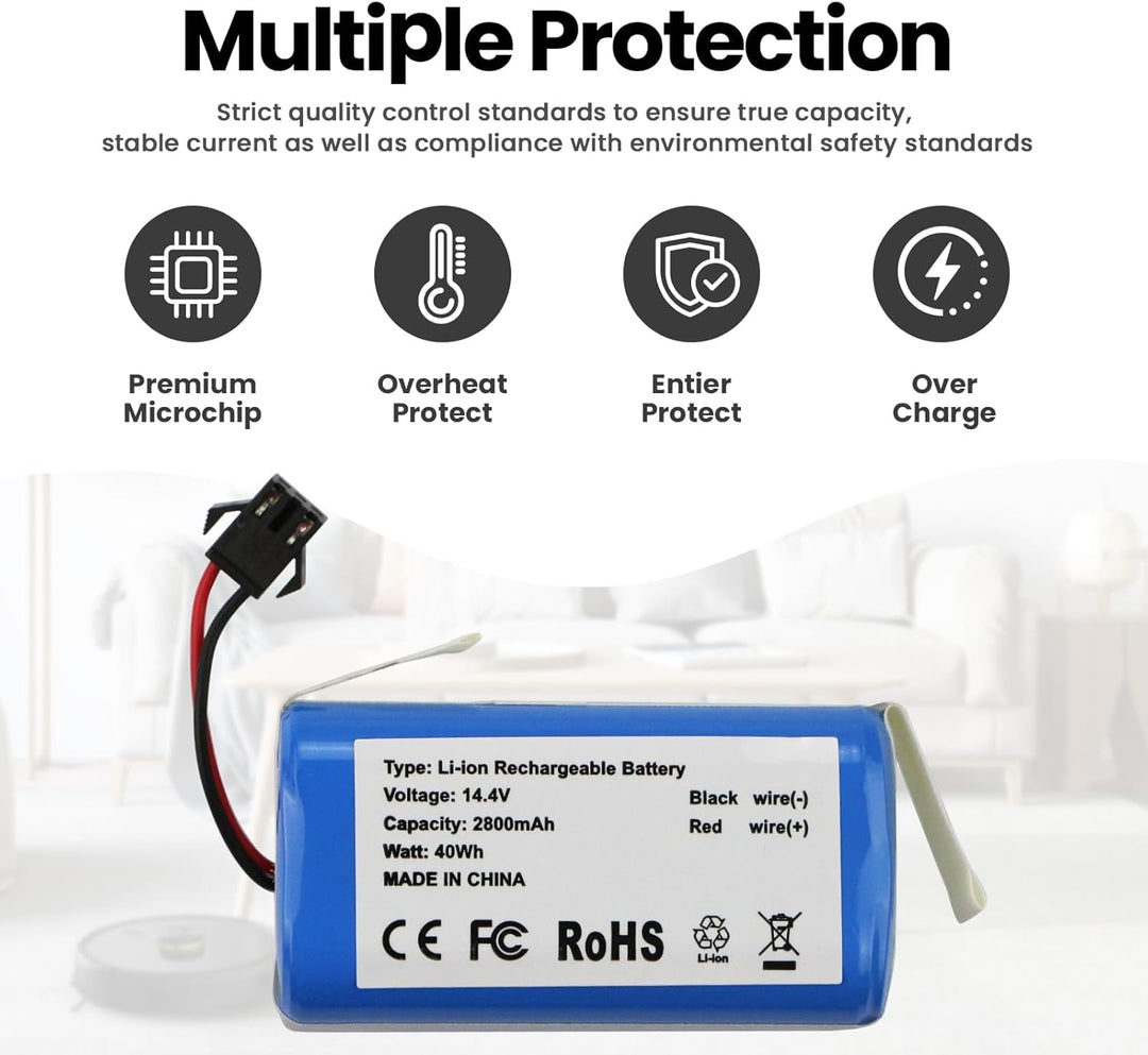 ANTIEE Battery Compatible with Robot Ionvac SmartClean 2000 Robovac 7687 7688, Coredy R750 Tesvor S6