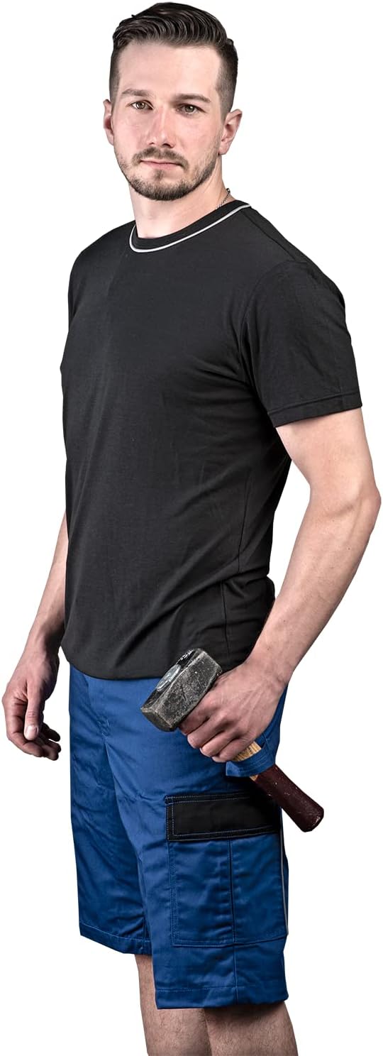 ACE Handyman Herren-Arbeitshose kurz - Männer-Arbeitshosen mit Stretch-Bund aus 35% Baumwolle leicht