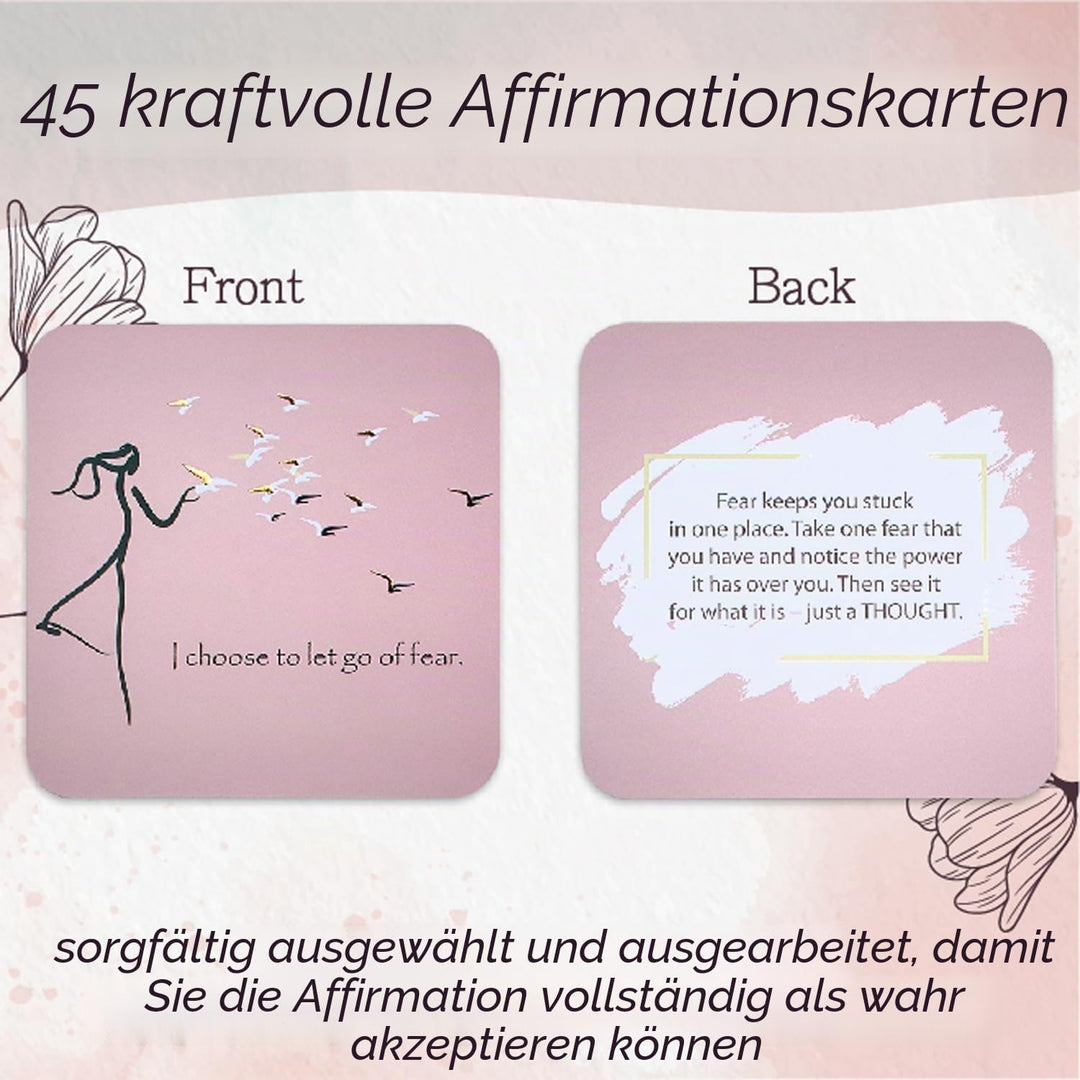 Positive Affirmations Karten für Frauen | Motivationskarten mit nachdenklichen Fragen, tägliche Affi