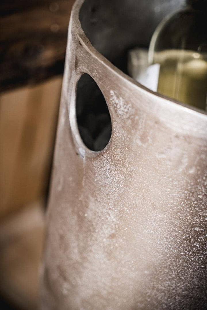 Champagnerkühler auf Standfuss, Weinkühler Sektkühler Flaschenkühler Getränkekühler, Aluminium Metal