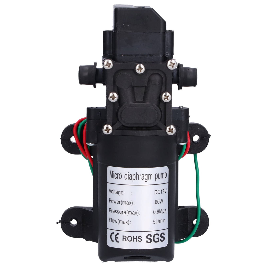 12-V-Membranpumpe, 60 W, 5 L/min, 0,8 MPa, Grosser Durchfluss, Selbstansaugende Sprühpumpe mit Autom