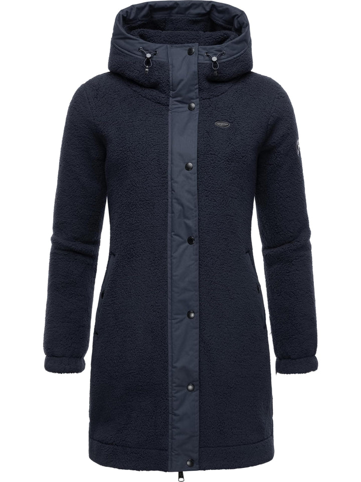 Ragwear Damen Fleecejacke Kurze Teddyfleece-Jacke warm mit Kapuze Cousy XS-6XL S Navy24, S Navy24
