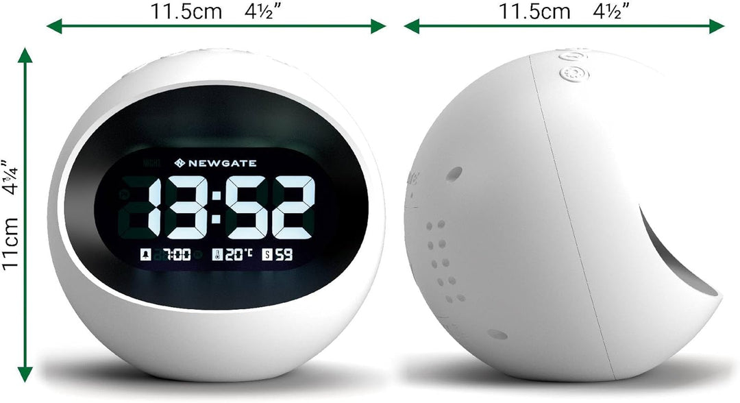 NEWGATE® Digital Centre of The Earth Wecker (weiss mit schwarzem LCD-Display) White With Black Lcd D
