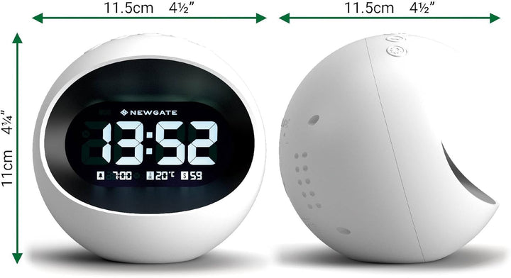 NEWGATE® Digital Centre of The Earth Wecker (weiss mit schwarzem LCD-Display) White With Black Lcd D