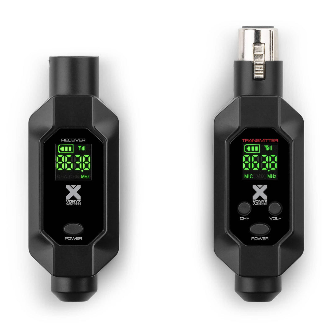 Power Dynamics WAT200 – XLR Funk Sender Empfänger für Mikrofon Kabellos, 70m Reichweite, Wireless Fu