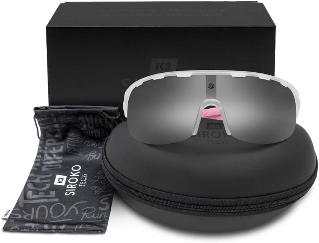 SIROKO Selbsttönende K3 Fahrradbrille Herren und Damen Ultraleicht Antifog-Brillenglas K3 PhotoChrom