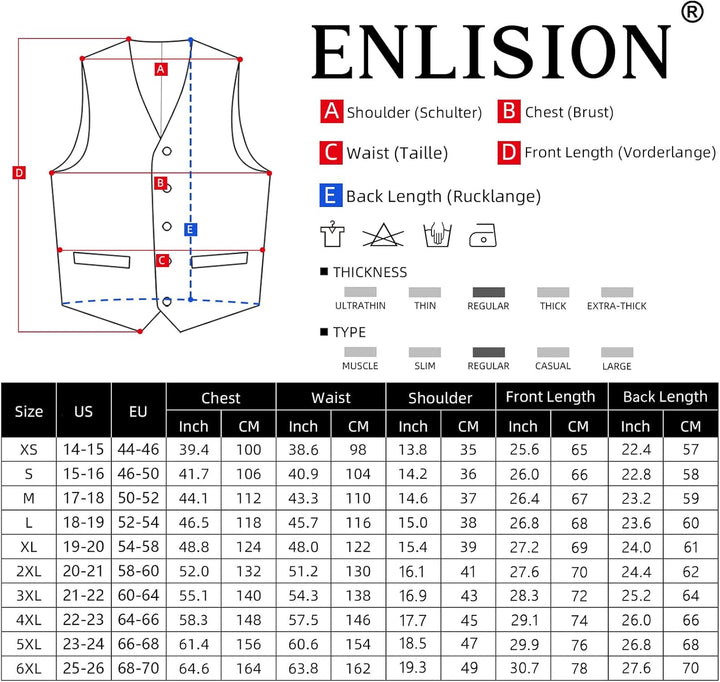 Enlision Anzugweste Herren Hochzeit Paisley Weste und Krawatte Einstecktuch Party Floral Jacquard An