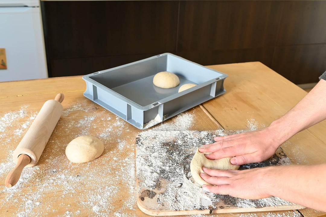 TOMASETTI Pizzaballenbox ohne Deckel - Pizza Box Masse: 30x40 x8cm - Teigwanne für Pizzateig und meh