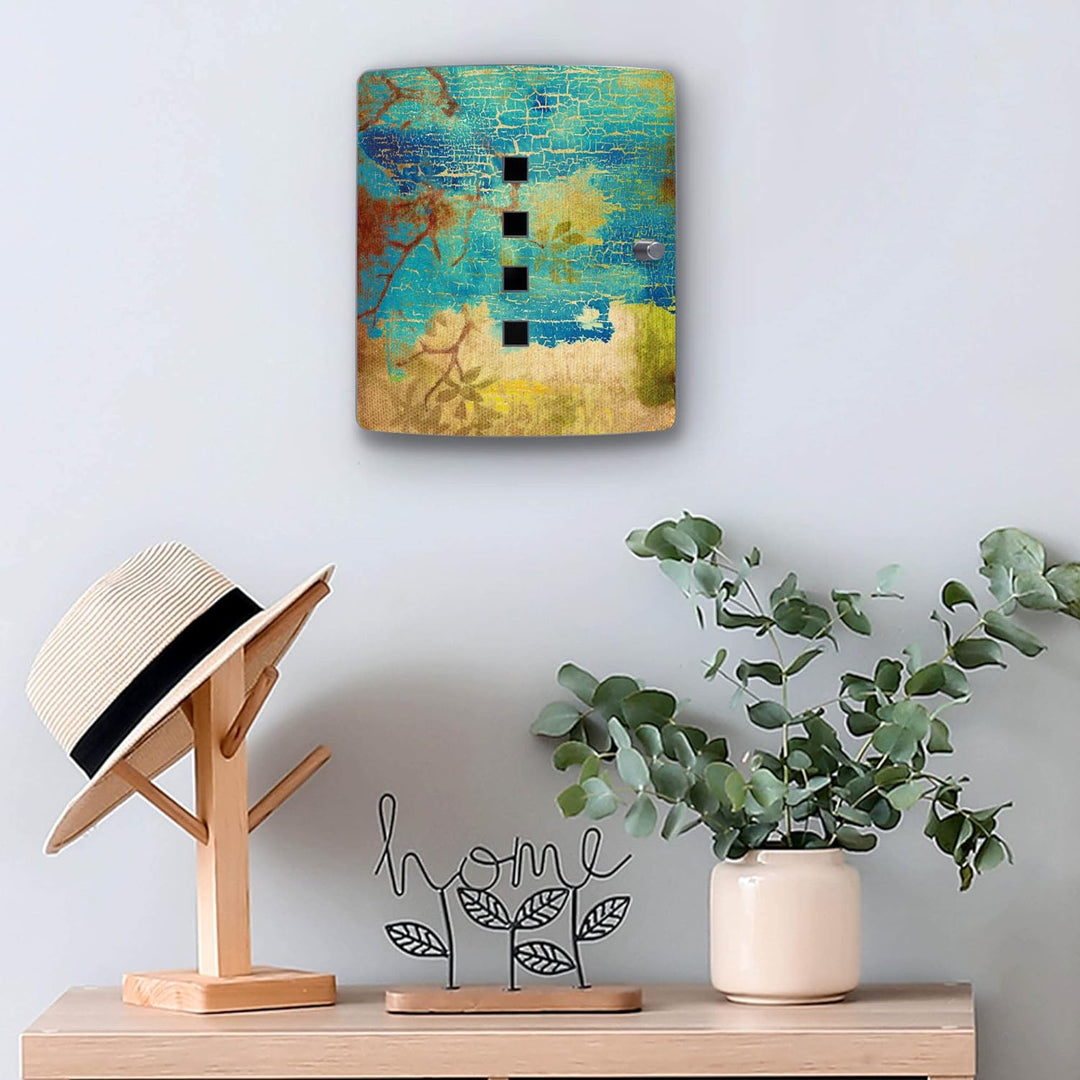 banjado® Design Schlüsselkasten aus Edelstahl mit Motiv Patina für 10 Schlüssel - Schlüsselschrank z