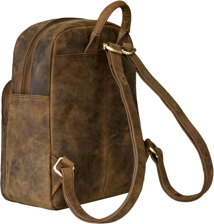 STILORD 'Alba' Kleiner Leder Rucksack Damen Vintage Daypack City Lederrucksack klein Handtasche Echt