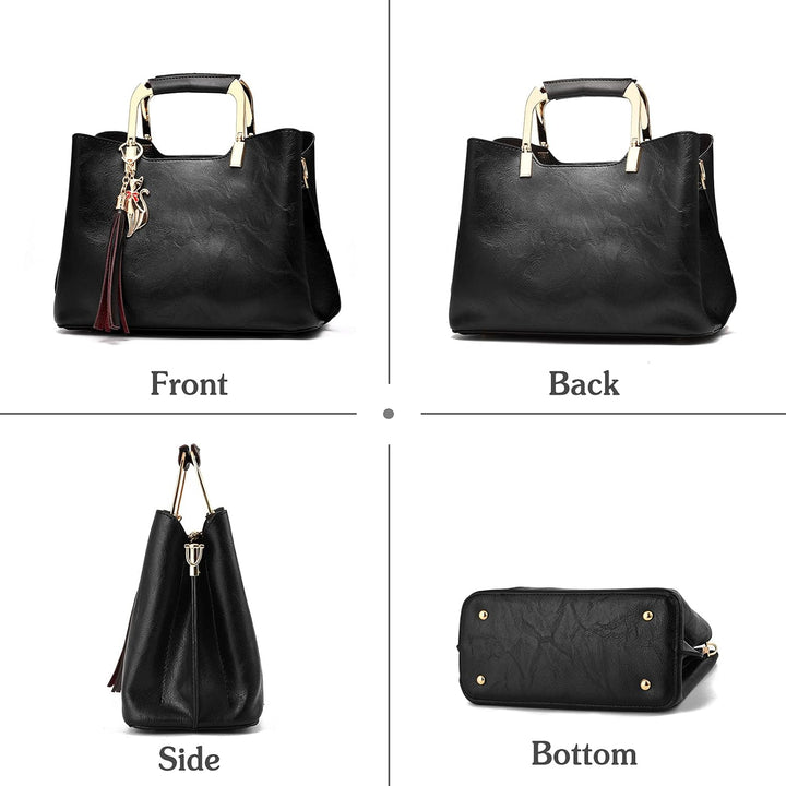 PORRASSO Damen Handtasche Schultertasche Frauen Mode Umhängetasche PU Leder Henkeltasche Top Griff T