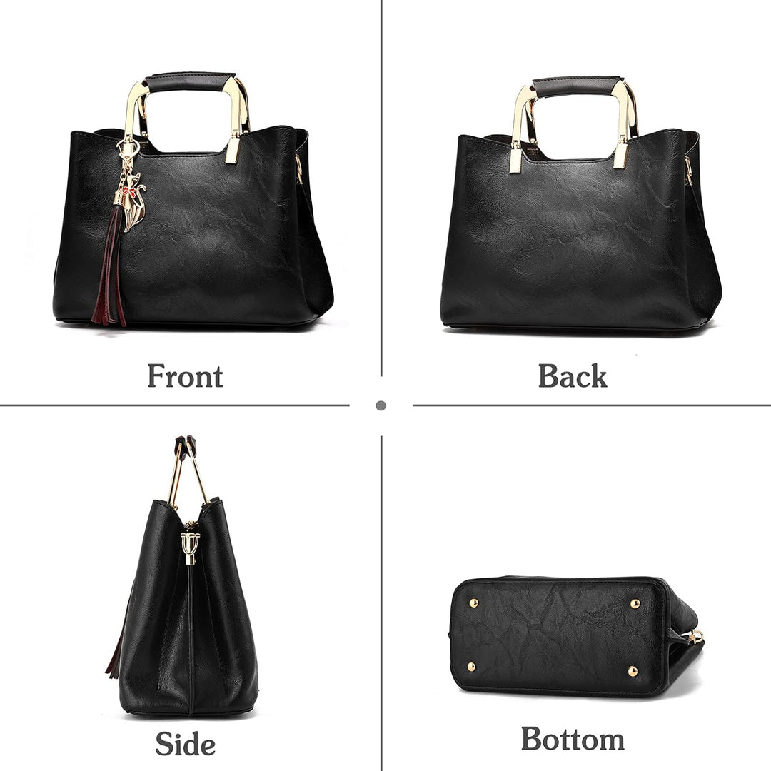 PORRASSO Damen Handtasche Schultertasche Frauen Mode Umhängetasche PU Leder Henkeltasche Top Griff T