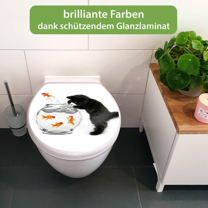 banjado Toilettendeckel mit Absenkautomatik 44,5x37cm - Soft Close Toilettensitz - WC Sitz mit Absen