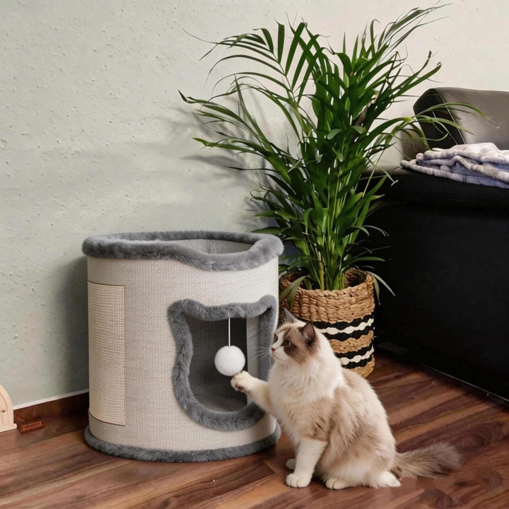 40x40x34cm Grosses Katzenhaus, belastbar 30 kg, Komfortables Katzenbett, Katzen Bettchen, Katzenhöhl